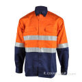 Camicia di sicurezza da lavoro in cotone FR Hi Vis